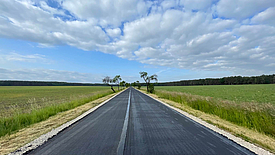 Strada rinforzata con la griglia di armatura dell'asfalto HaTelit