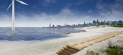 Muri di sponda e barriere di contenimento progettati in modo sicuro con i sacchi SoilTain di Hüsker I sacchi di sabbia SoilTain di Huesker sono utilizzati come muri di sponda e ripari sulla terraferma e in acqua, compresi i ripari per le turbine eoliche offshore.