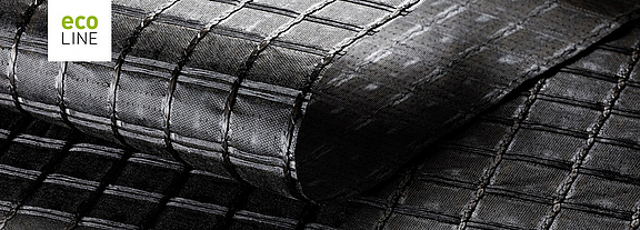 Forza sostenibile con HaTelit C 40/17 eco - qualità e compatibilità ambientale "Made in Germany". HaTelit C 40/17 eco Rete di rinforzo realizzata in PET riciclato al 100% e tessuto non tessuto ultraleggero