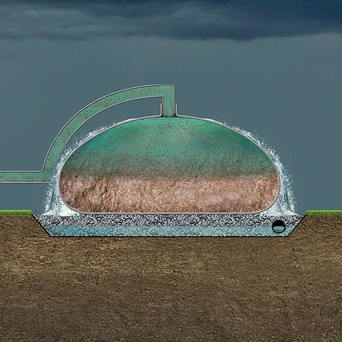 Tubo di drenaggio per un più rapido drenaggio del bacino di accumulo delle acque piovane in caso di eventi estremi