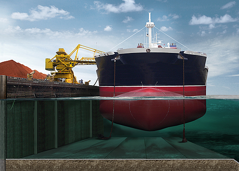 Protezione degli ancoraggi: le stuoie Incomat® per una protezione sicura contro lo scotennamento negli ancoraggi portuali