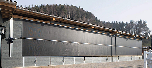 Frontali Lubratec® - Rollofront - Protezione stabile per aperture particolarmente lunghe con elevata sicurezza del sistema Lubratec Rollofront - Affidabile frontale tessile per uso interno ed esterno