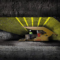 Rinforzo dei soffitti delle gallerie con Minegrid per una maggiore sicurezza e stabilità