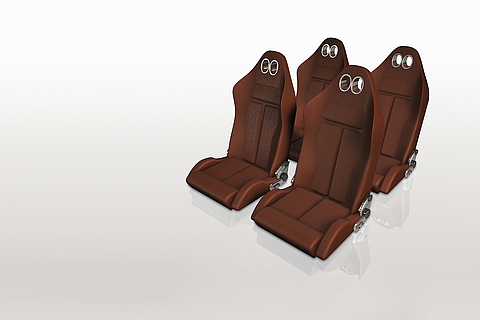 Sospensione del sedile in tessuto TechnoTex: soluzione elastica, traspirante e ignifuga per i più elevati standard dell'industria automobilistica e aeronautica.