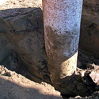 Colonna di sabbia rivestita con geosintetico