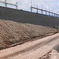 Muro di sostegno per la centrale di Temelin - Huesker Projekte